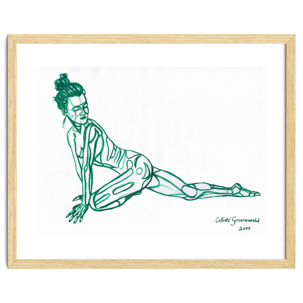 Pigeon Pose in Green