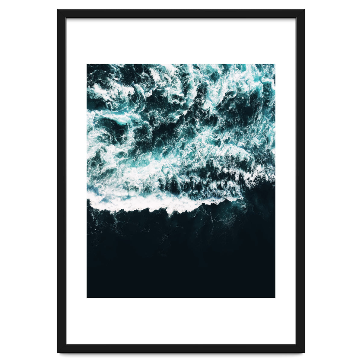 Oceanholic, Sea Waves Dark Photography, Nature Ocean Landscape Travel Eclectic Graphic Design