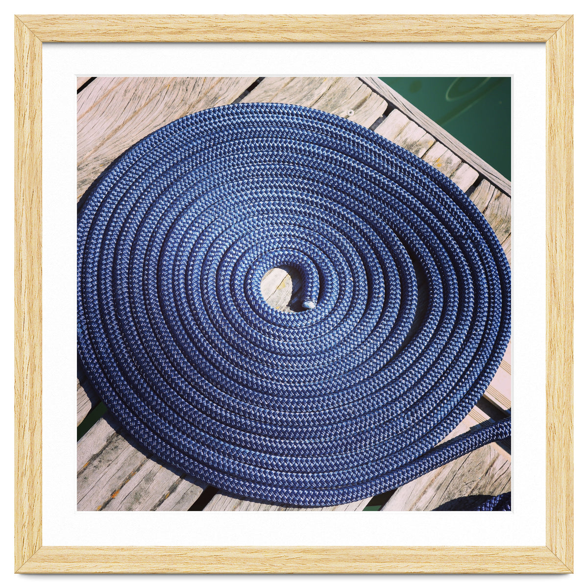 Blue rope coil