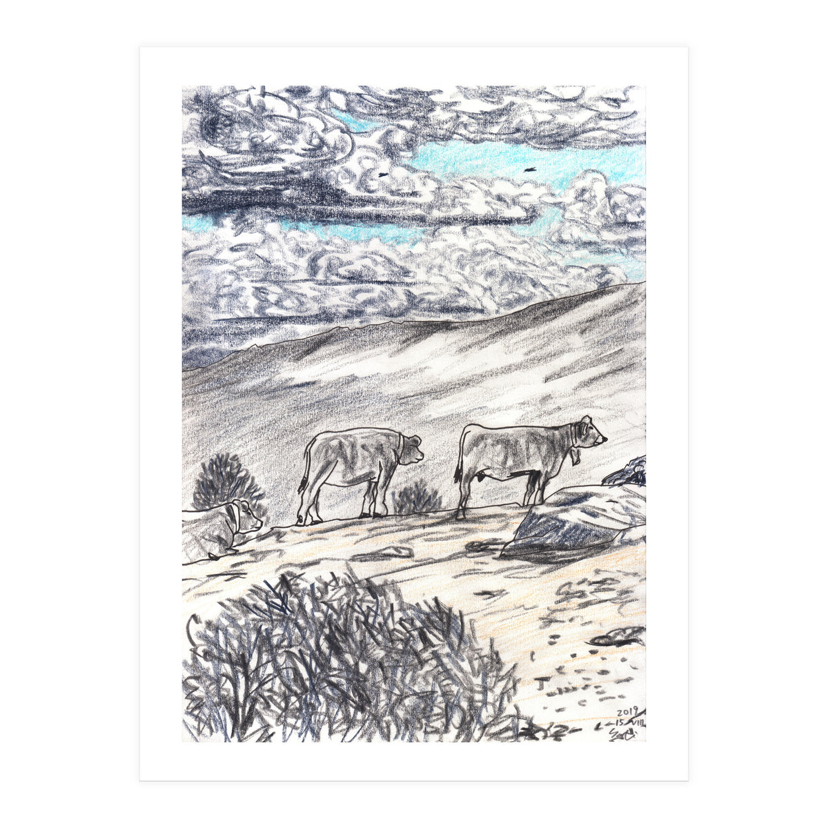 Clouds And Cattles (Print Only)