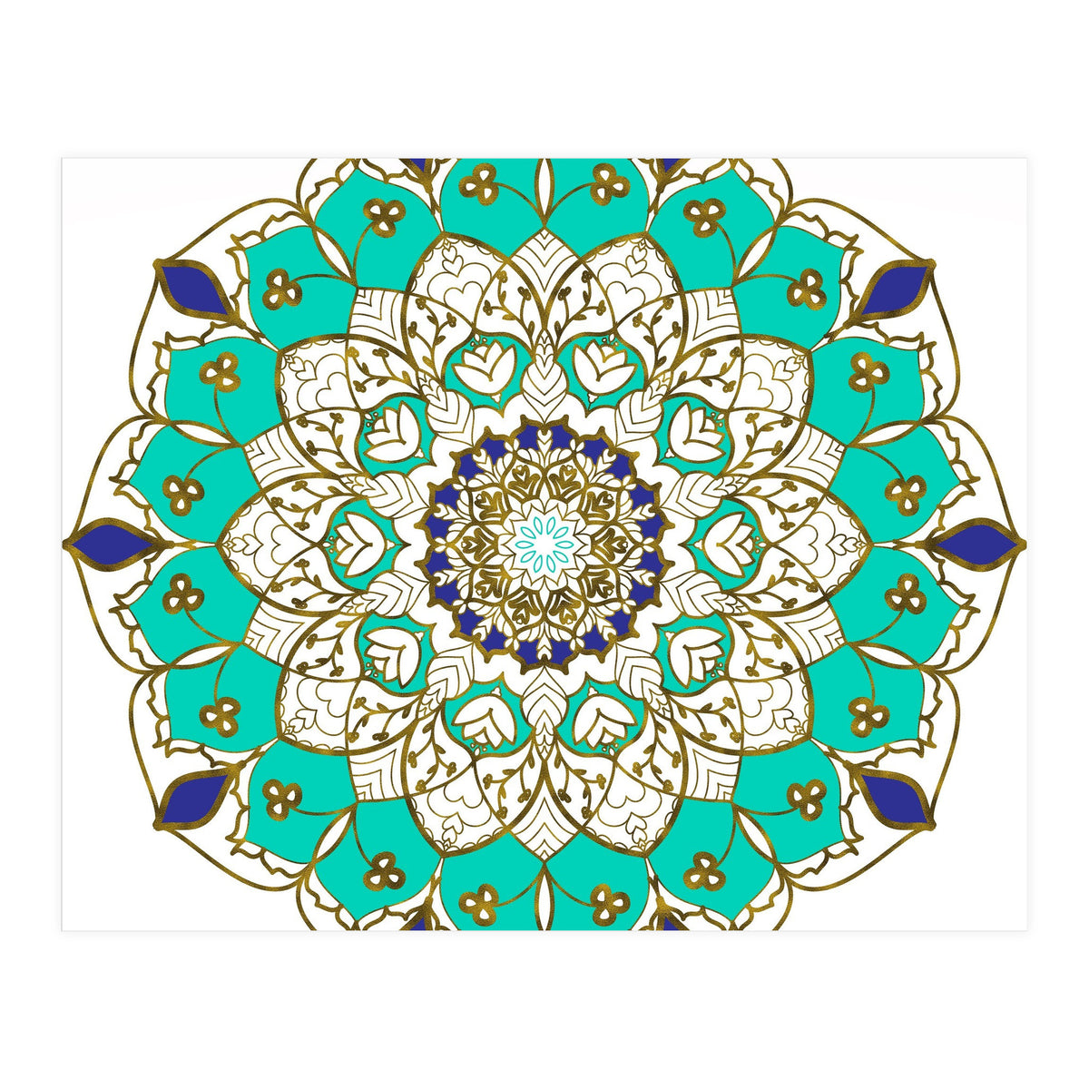Blue and Gold Mandala (Print Only)