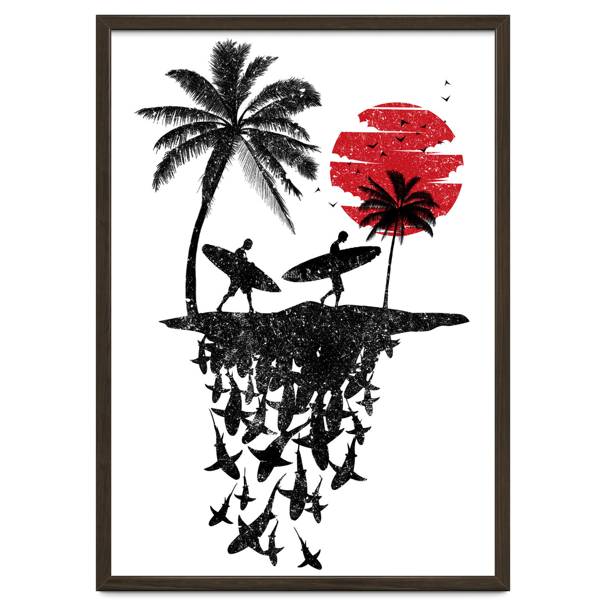 Surfer island sharks