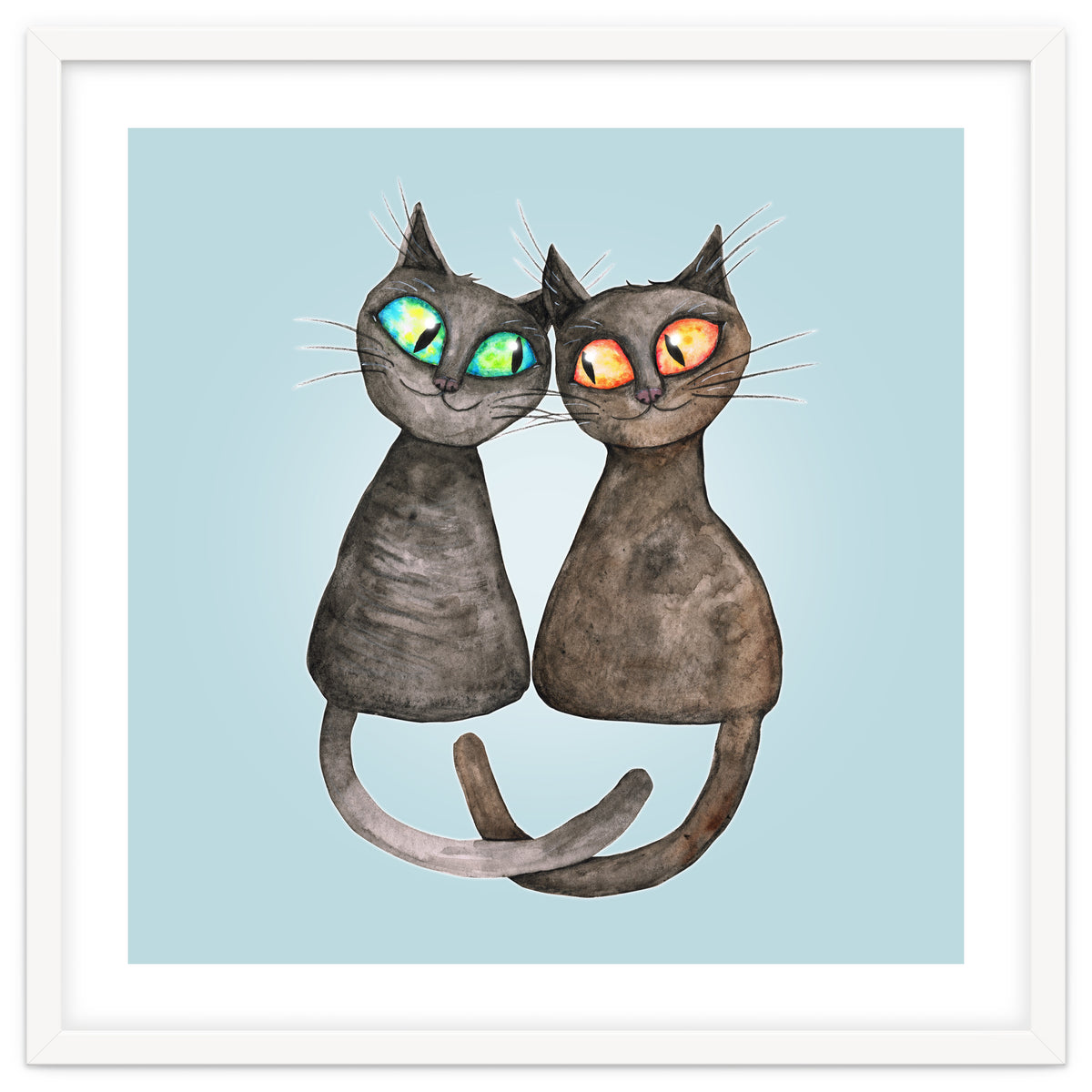 Two cute loving cats