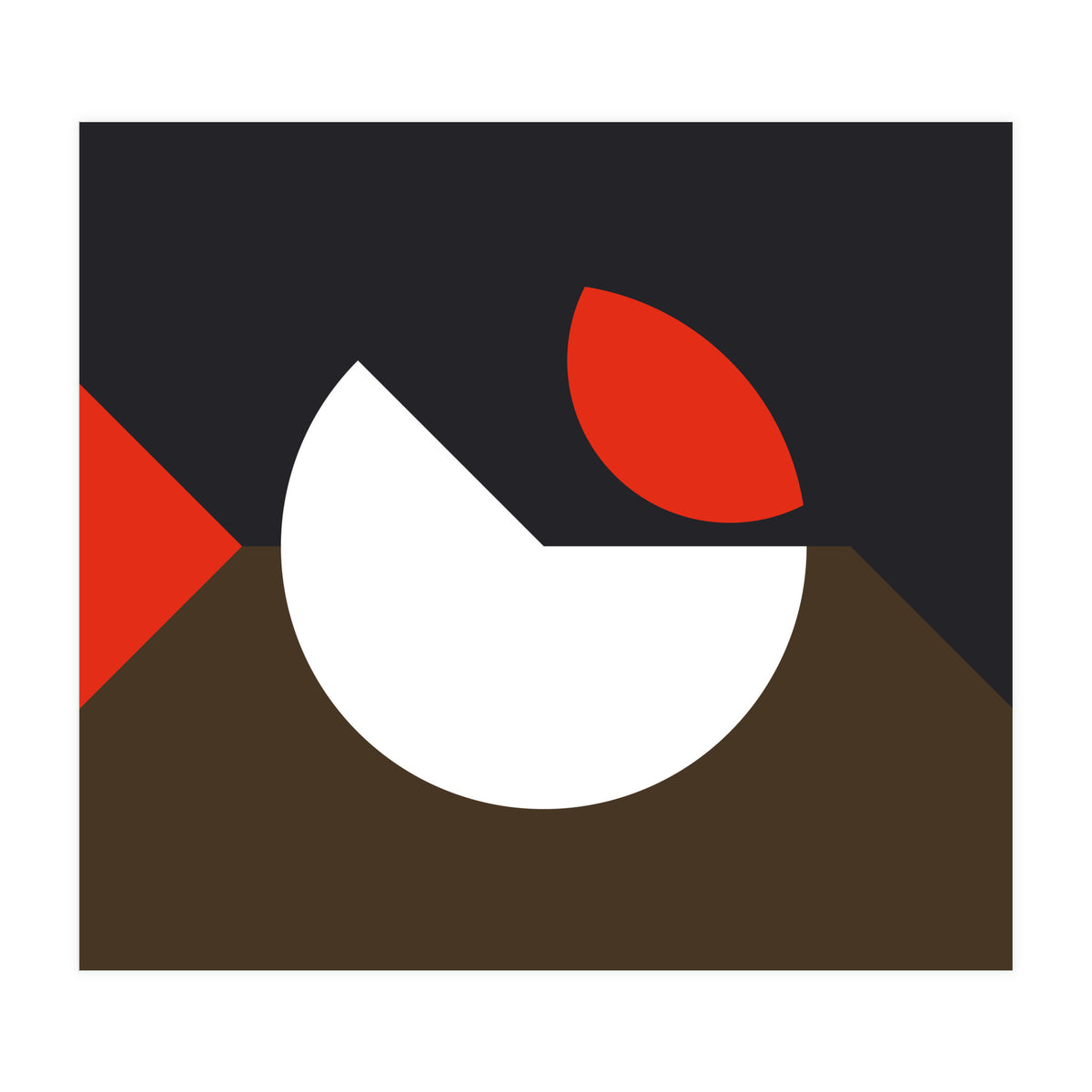 Geometric Shapes No. 10 - brown, dark blue & red (Print Only)