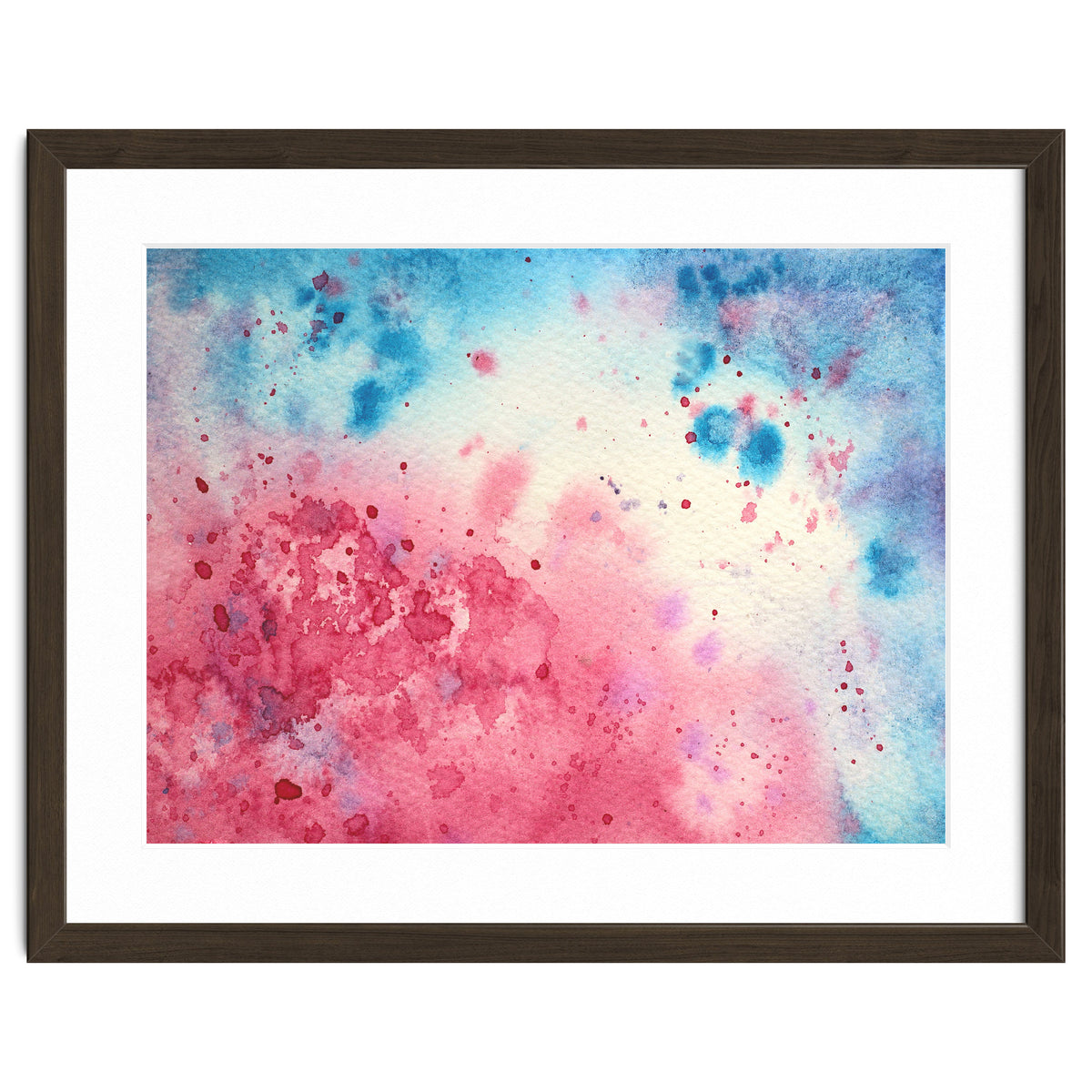 When pink meets blue || abstract watercolor