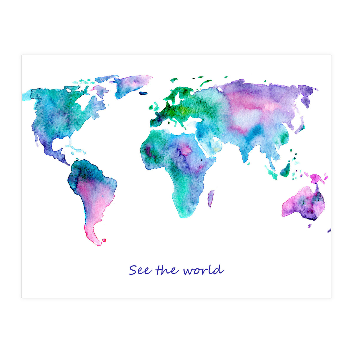 See the world || watercolor (Print Only)