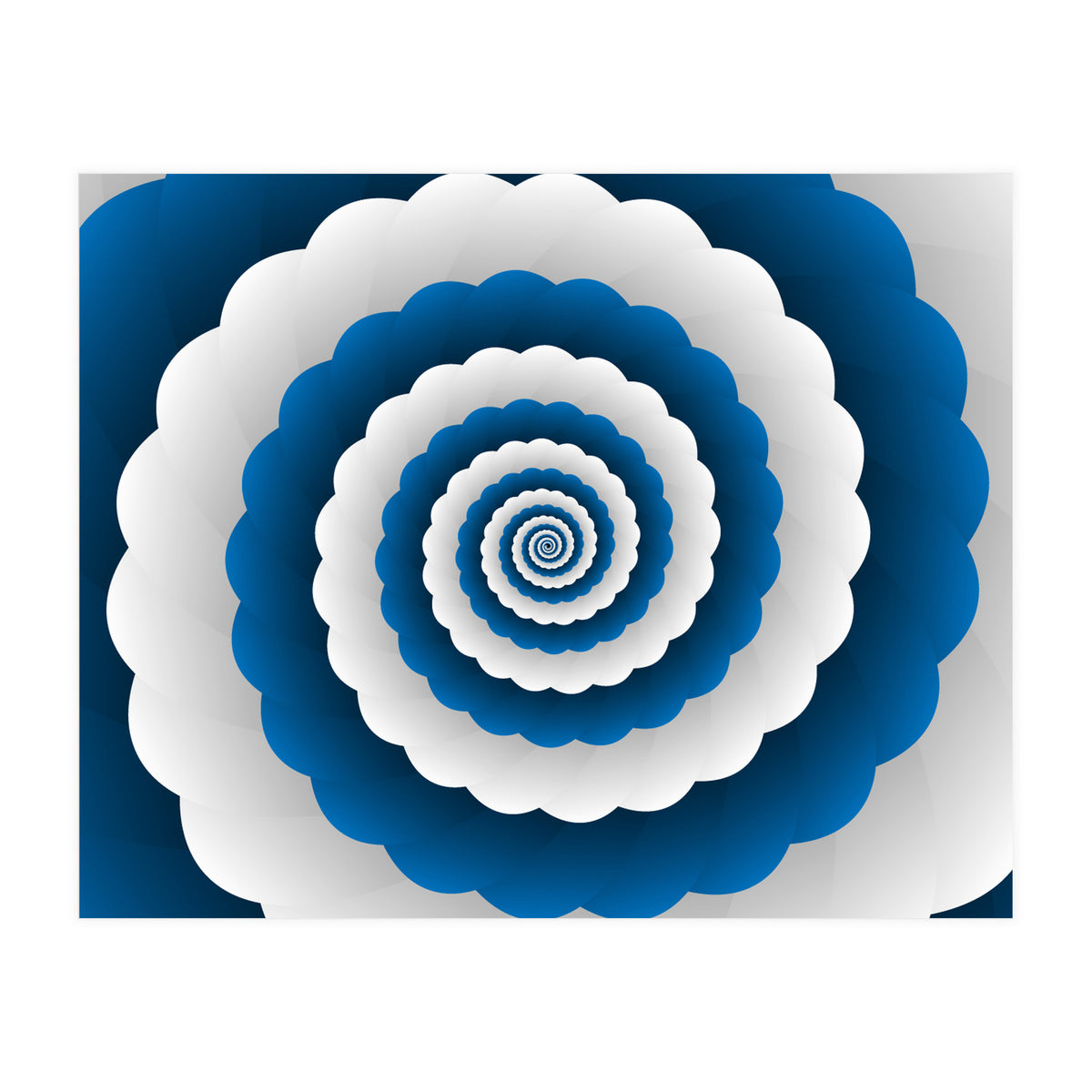 Blue Modern Floral Interior Design (Print Only)