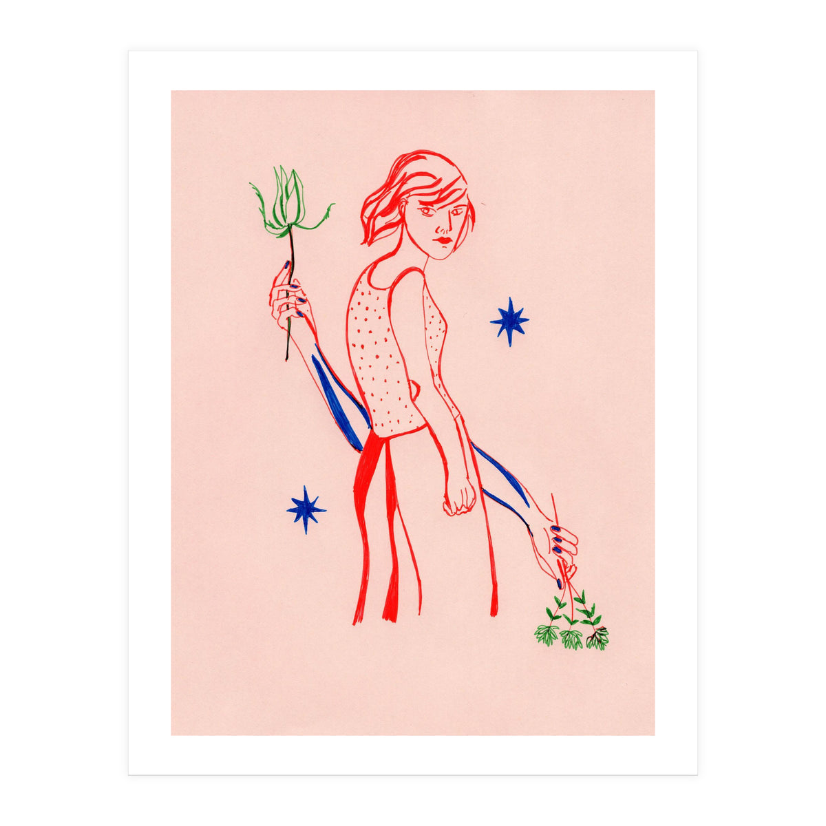 Red lips woman (Print Only)