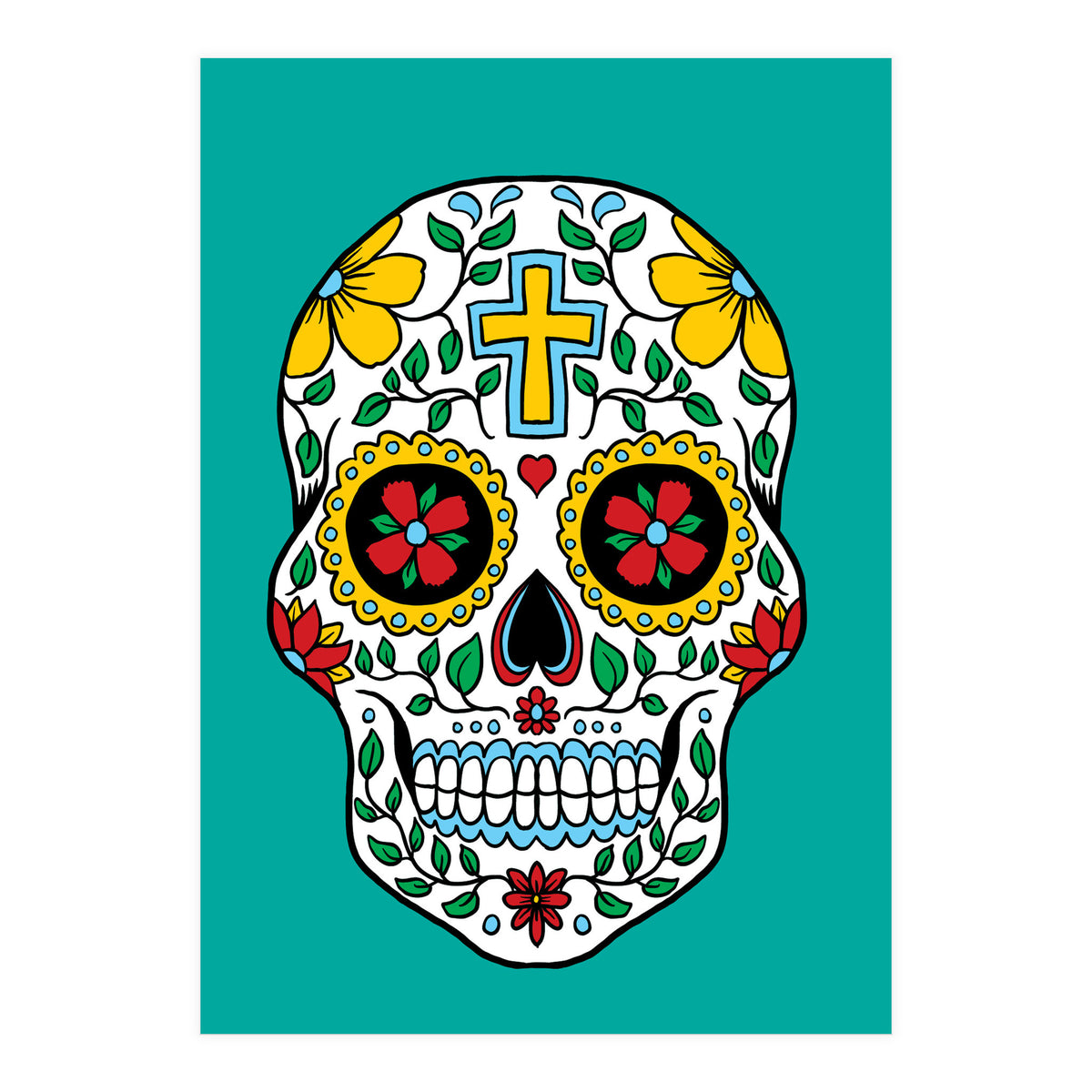 Colorful Skull III (Print Only)