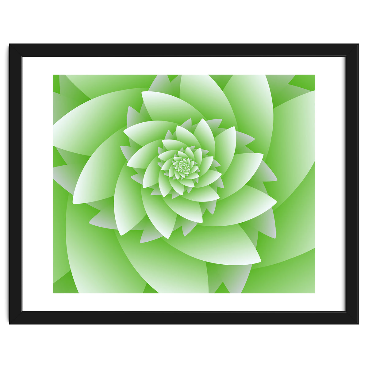 Abstract Green Floral Optical Illusions Art