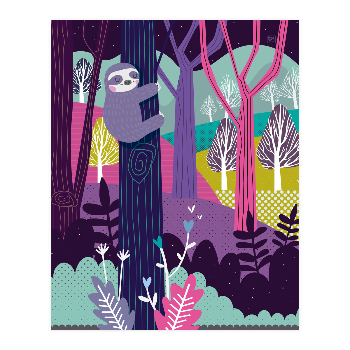 Sloth in the woods (Print Only)