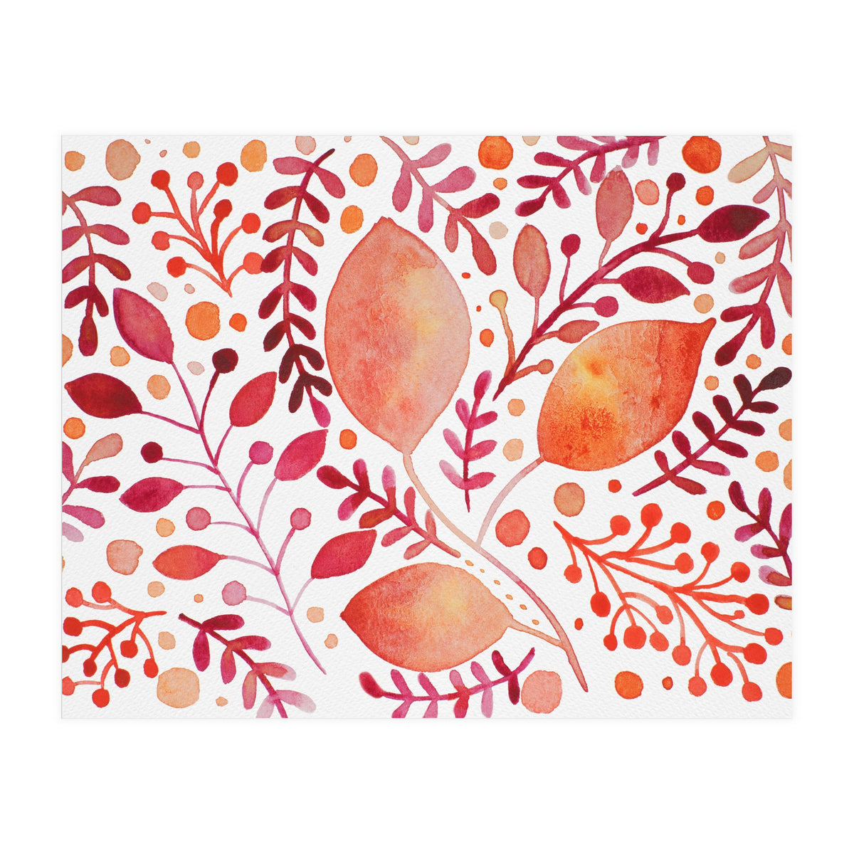 Watercolor branches and leaves - autumn palette (Print Only)