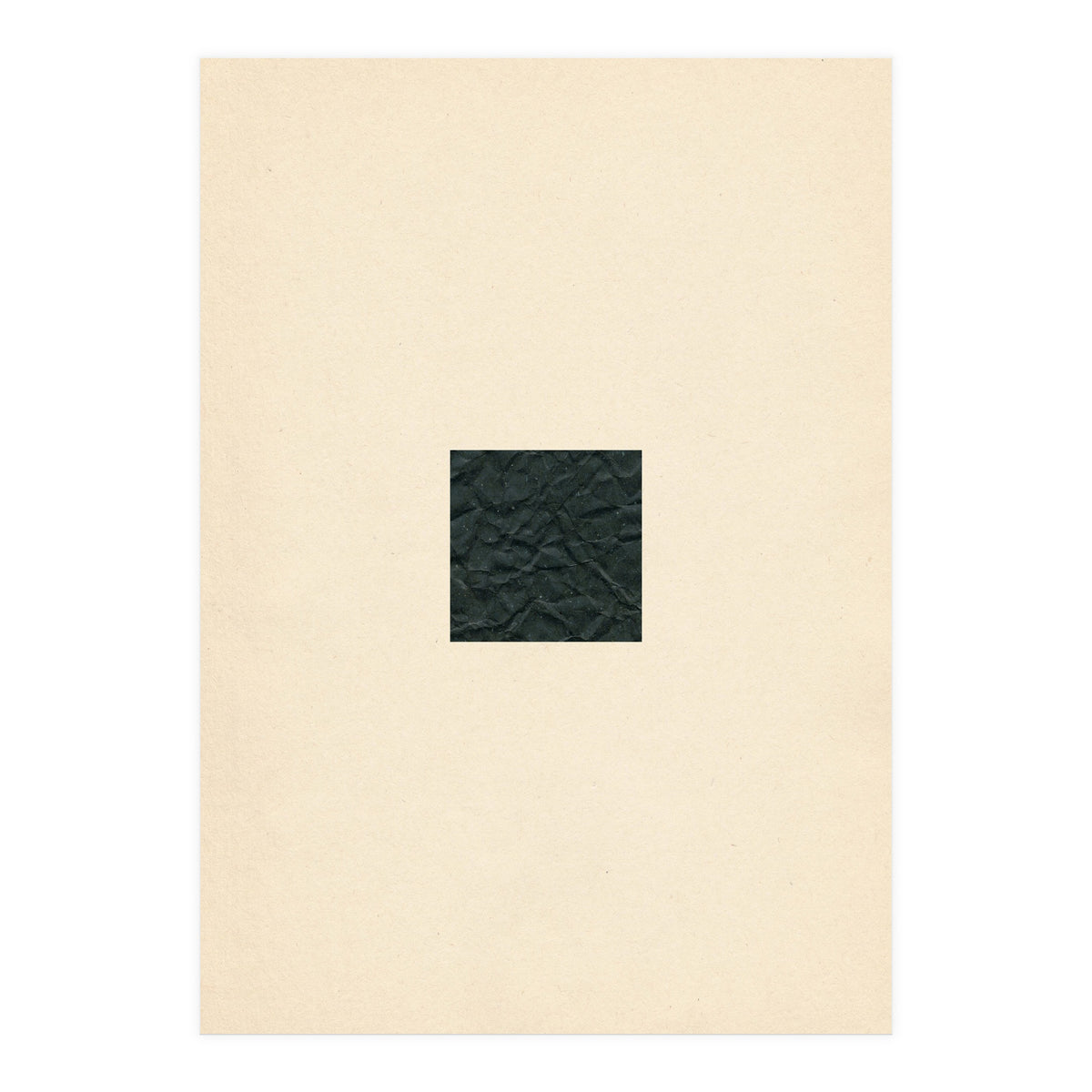 Minimal black square on beige (Print Only)