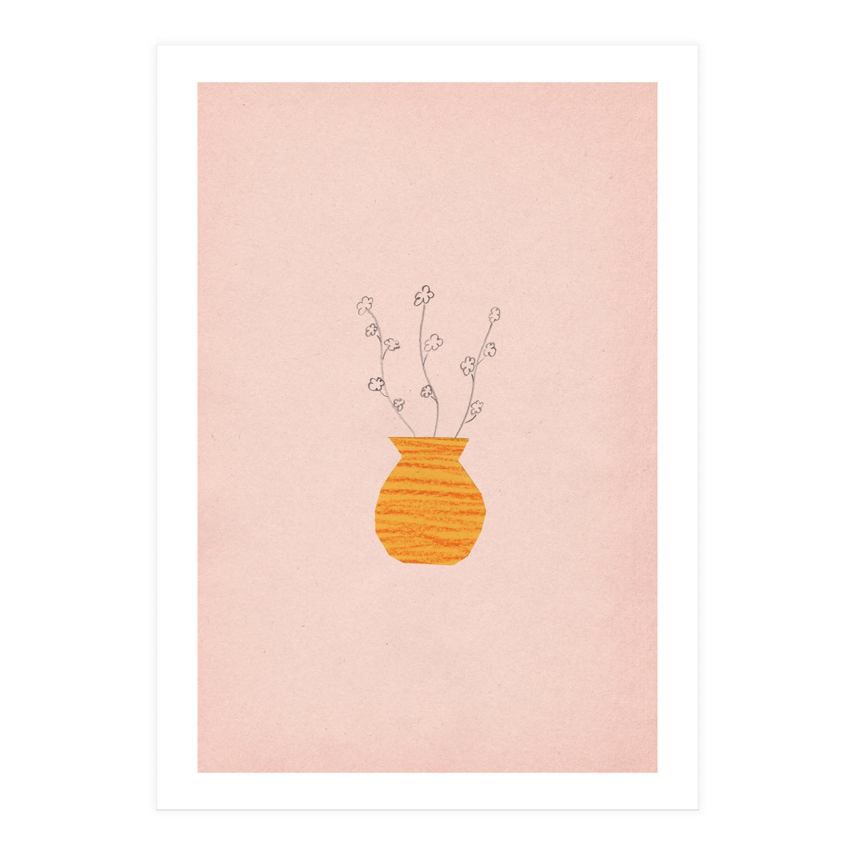 Pink and orange botanical art (Print Only)