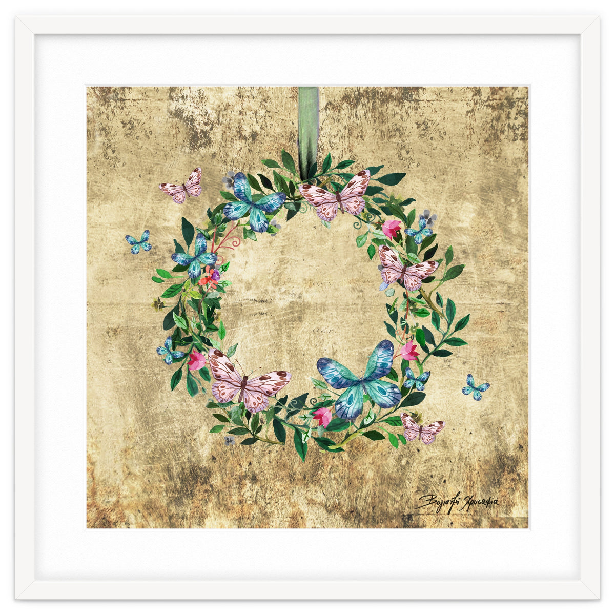 Wreath #Flowers & Butterflies#Royal collection