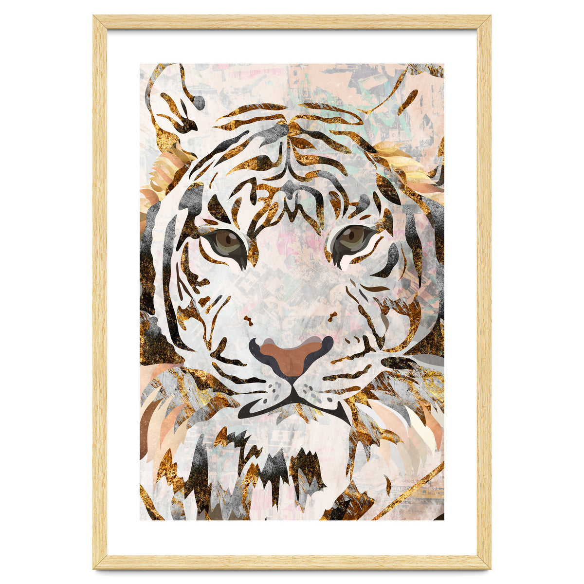 Grungy Tiger Gold and White