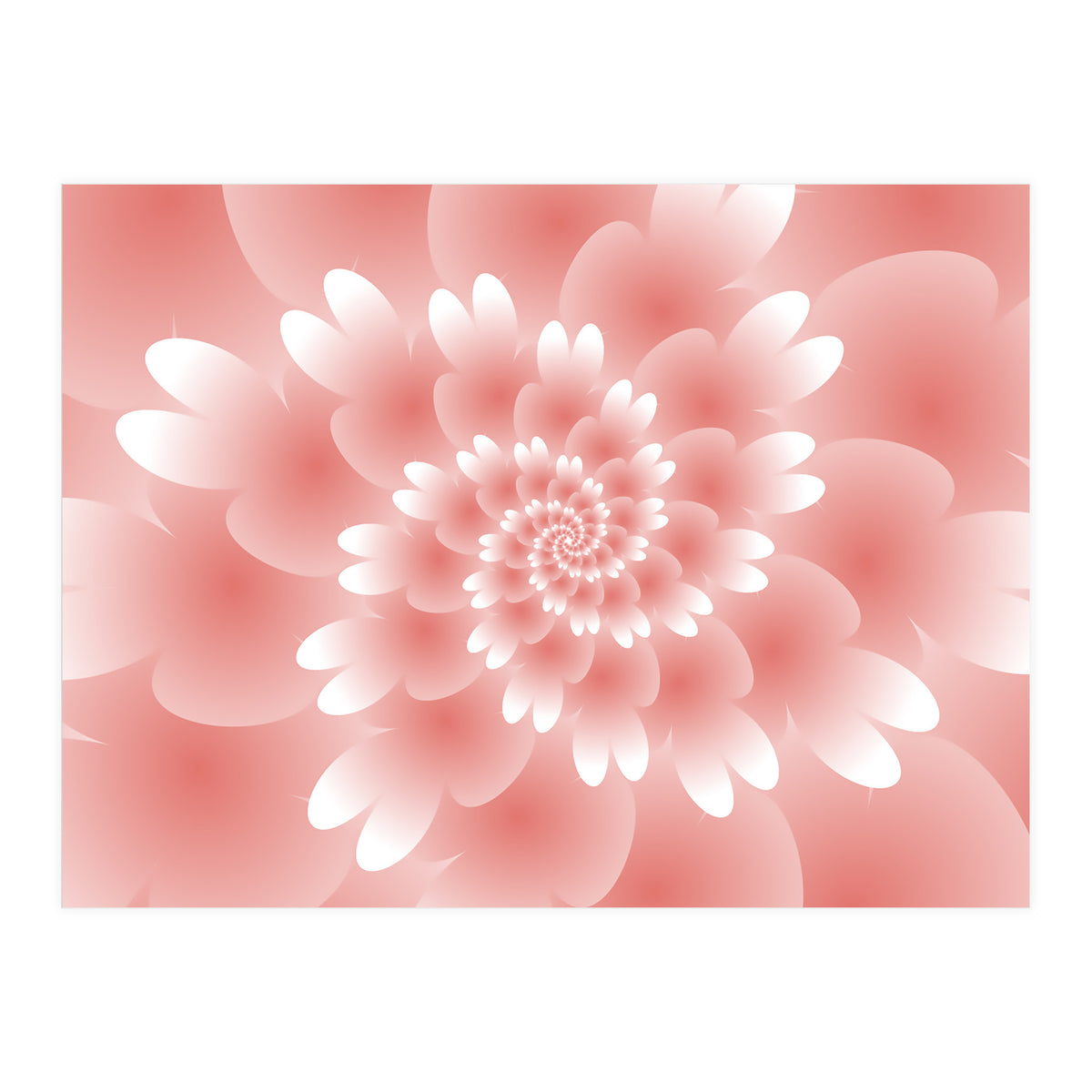 Abstract Orange Spiral Feather 3D ART (Print Only)