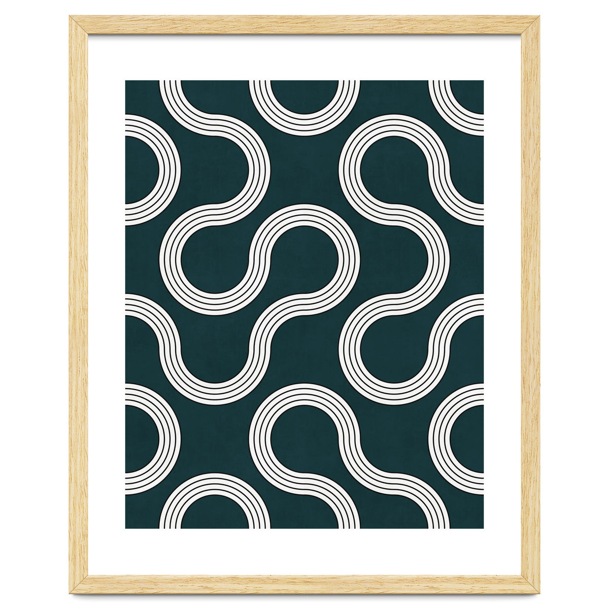 My Favorite Geometric Patterns No.35 - Green Tinted Navy Blue