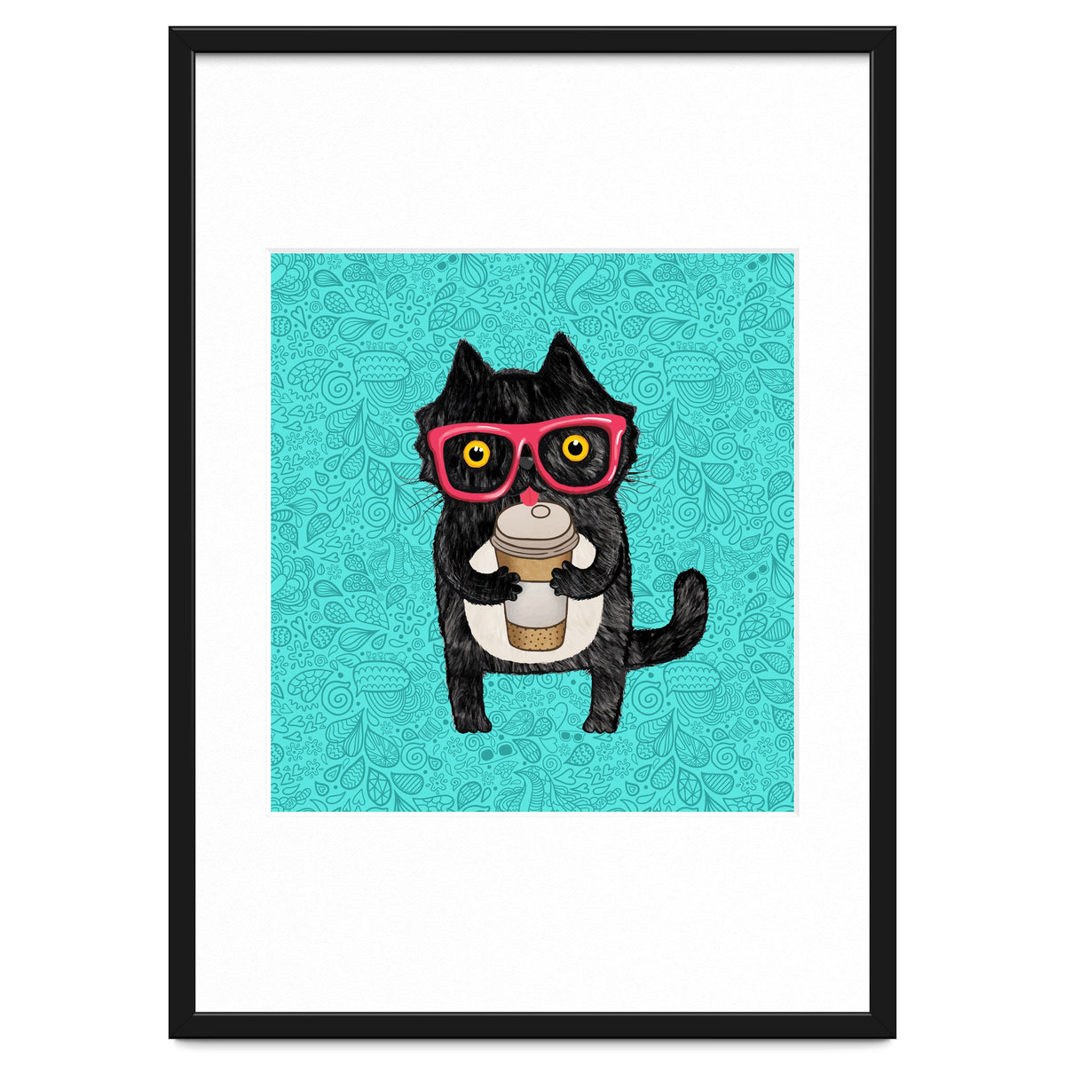 Cute Coffee cat and doodles