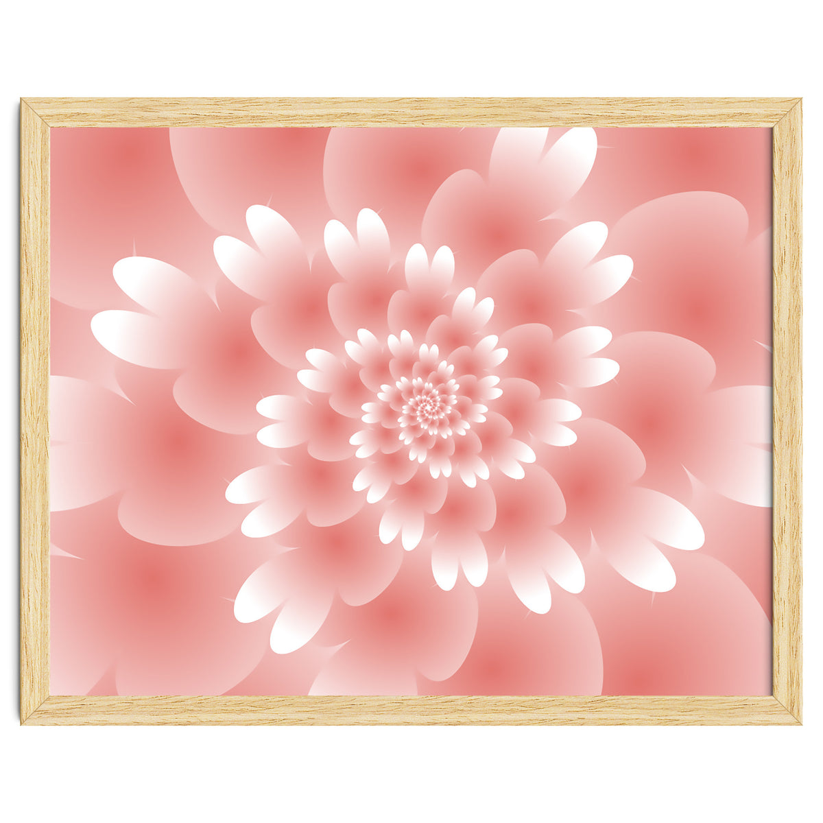 Abstract Orange Spiral Feather 3D ART