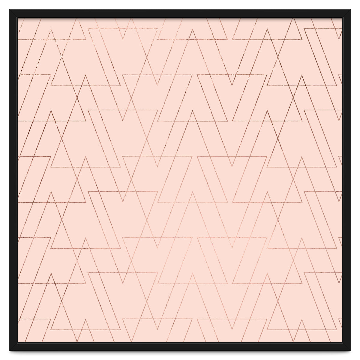 Modern Rose Gold Geometric Thin Triangles Blush Pink Abstract Pattern
