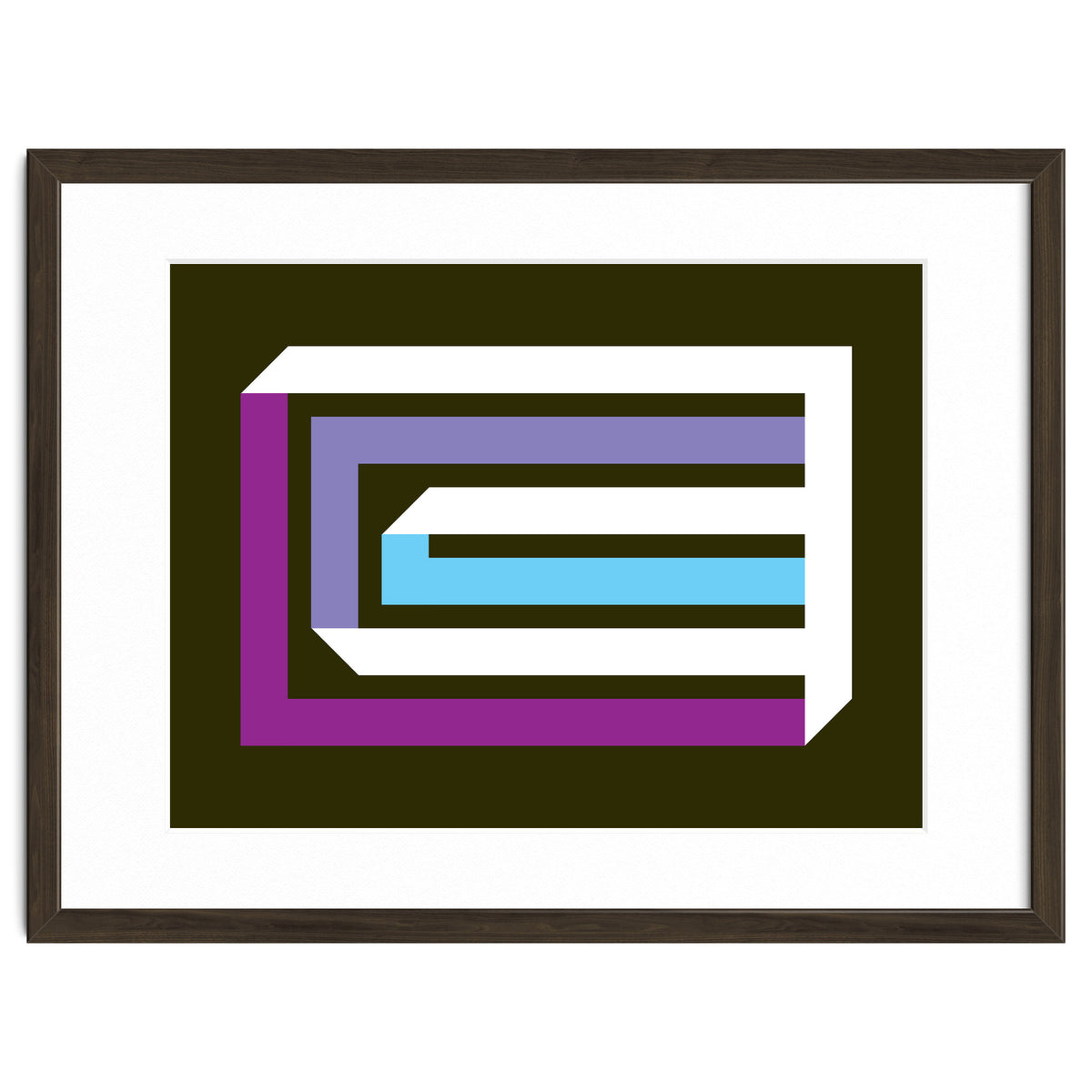 Geometric Shapes No. 35 -  brown, blue & lilac