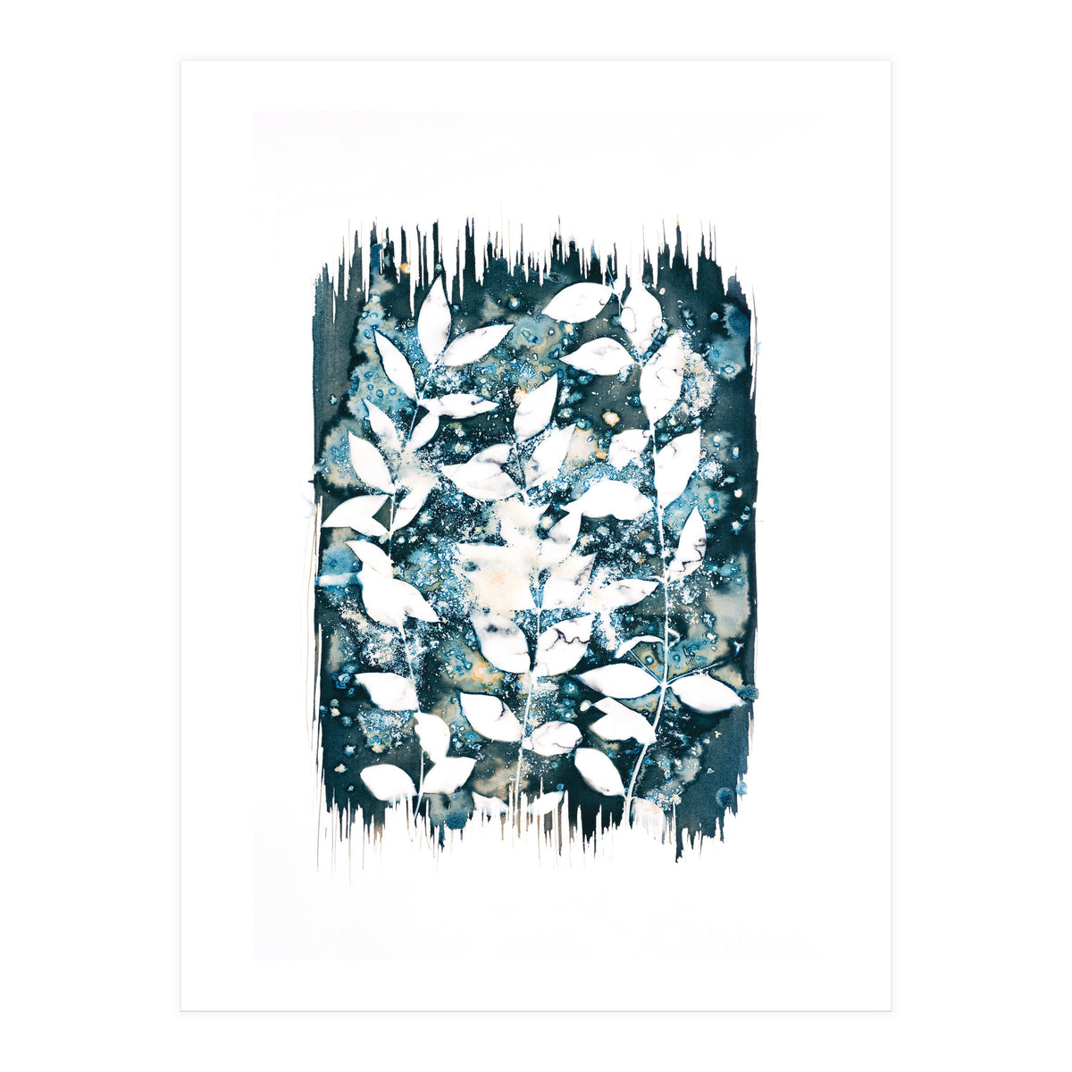 Indigo Blue Botanical Leaves No. 5 (Print Only)