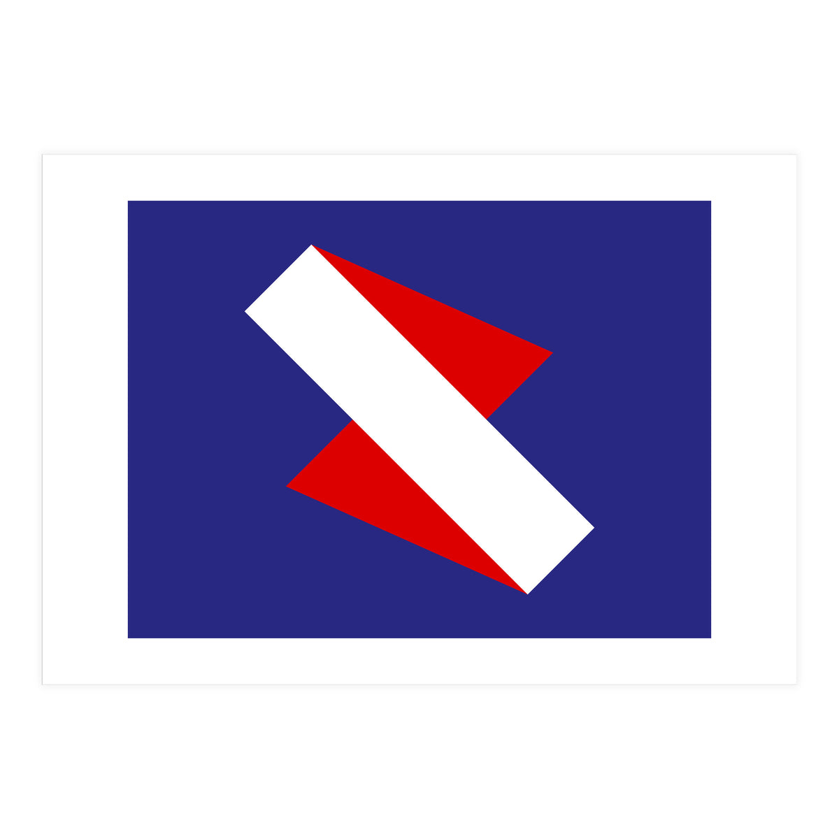 Geometric Shapes No. 68 - red & royal blue (Print Only)