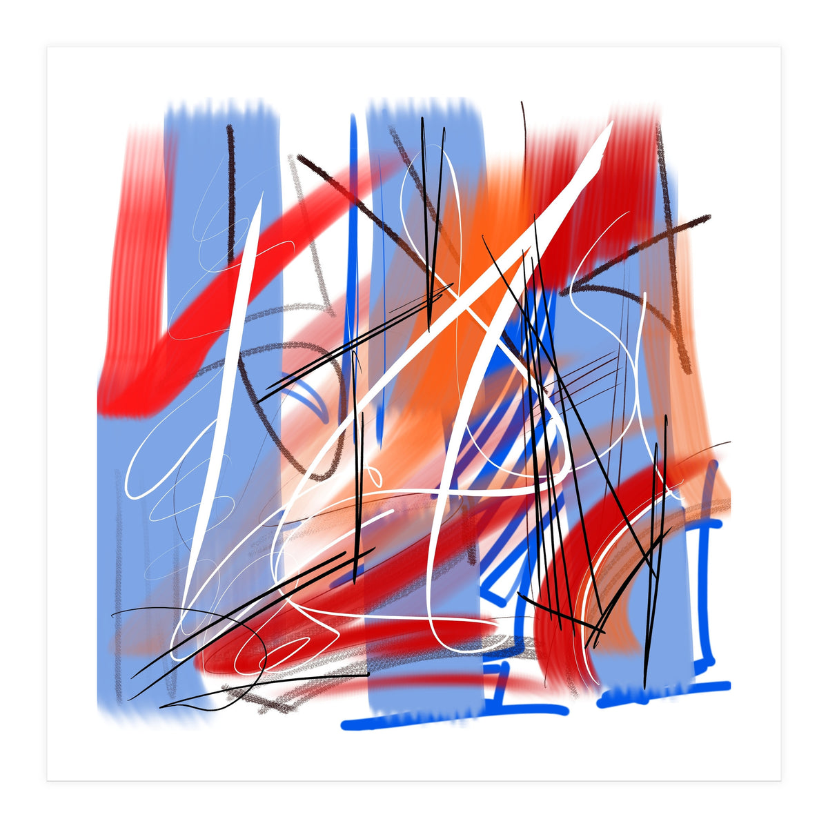 blue and red strokes (Print Only)