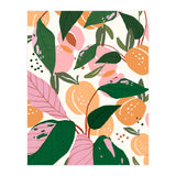 The Peach Garden , Vintage Botanical Tropical Jungle, Fruits Plants Pastel Summer Forest (Print Only) thumbnail