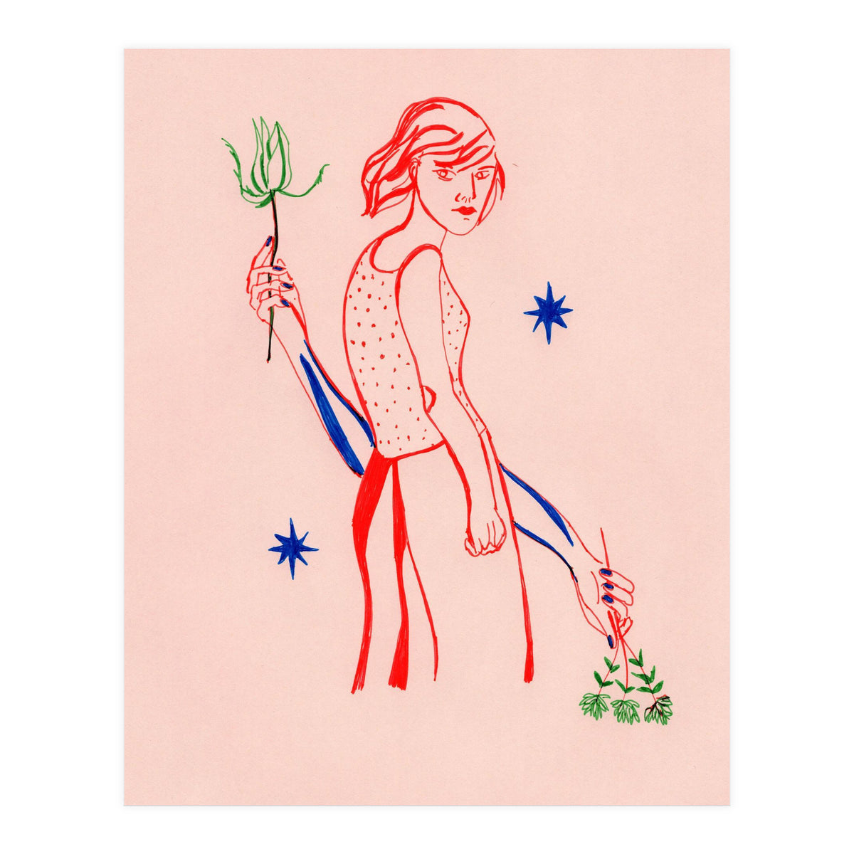 Red lips woman (Print Only)