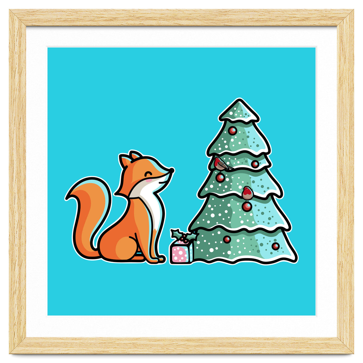 Cute Fox Christmas Tree
