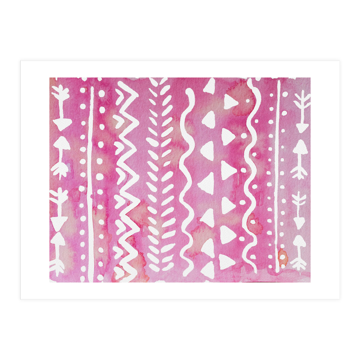 Abstract boho tribal pattern in pink (Print Only)