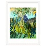 Wild Jungle Painting, Forest Dark Botanical Nature, Plants Tropical Eclectic Modern Illustration thumbnail