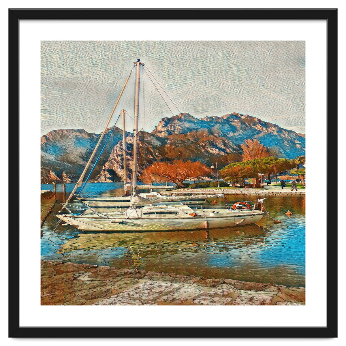 Art boats on Lake Garda, Italy.