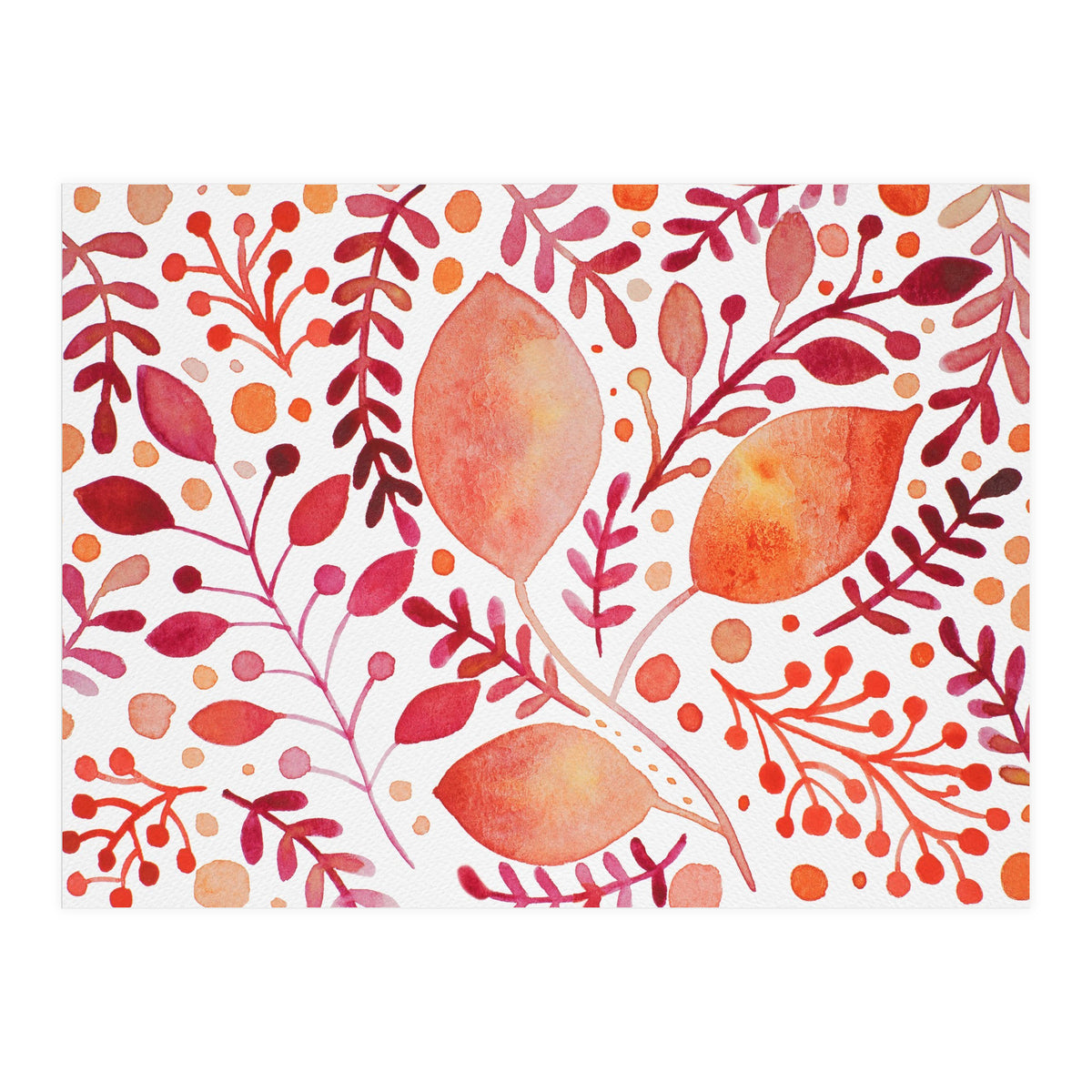 Watercolor branches and leaves - autumn palette (Print Only)