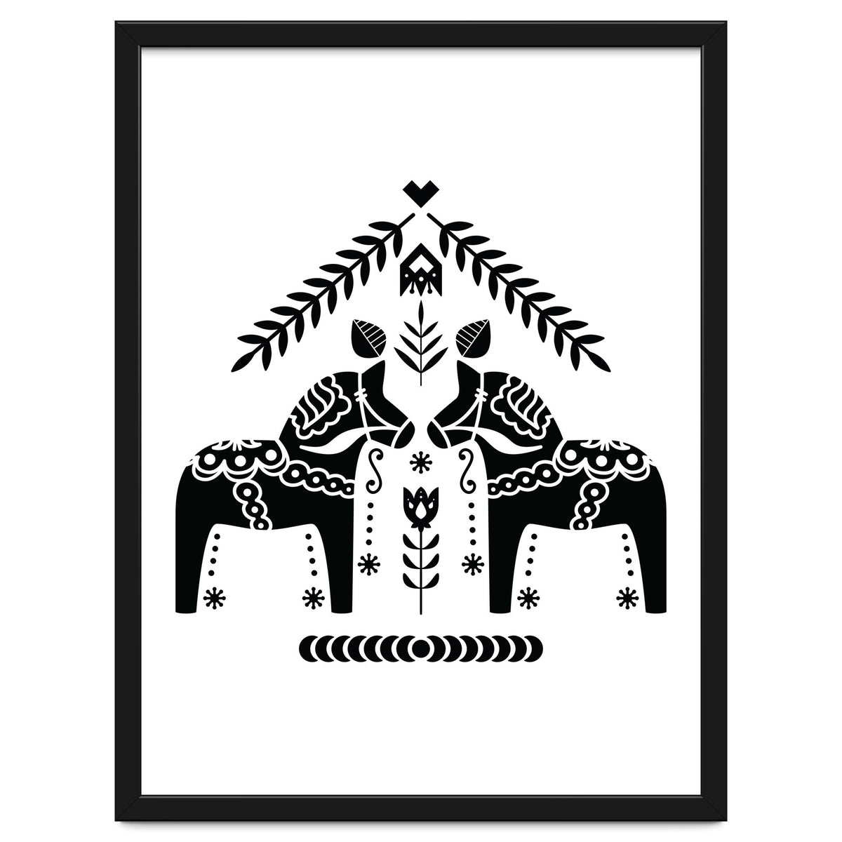 Swedish Dala Horse Folk Pattern