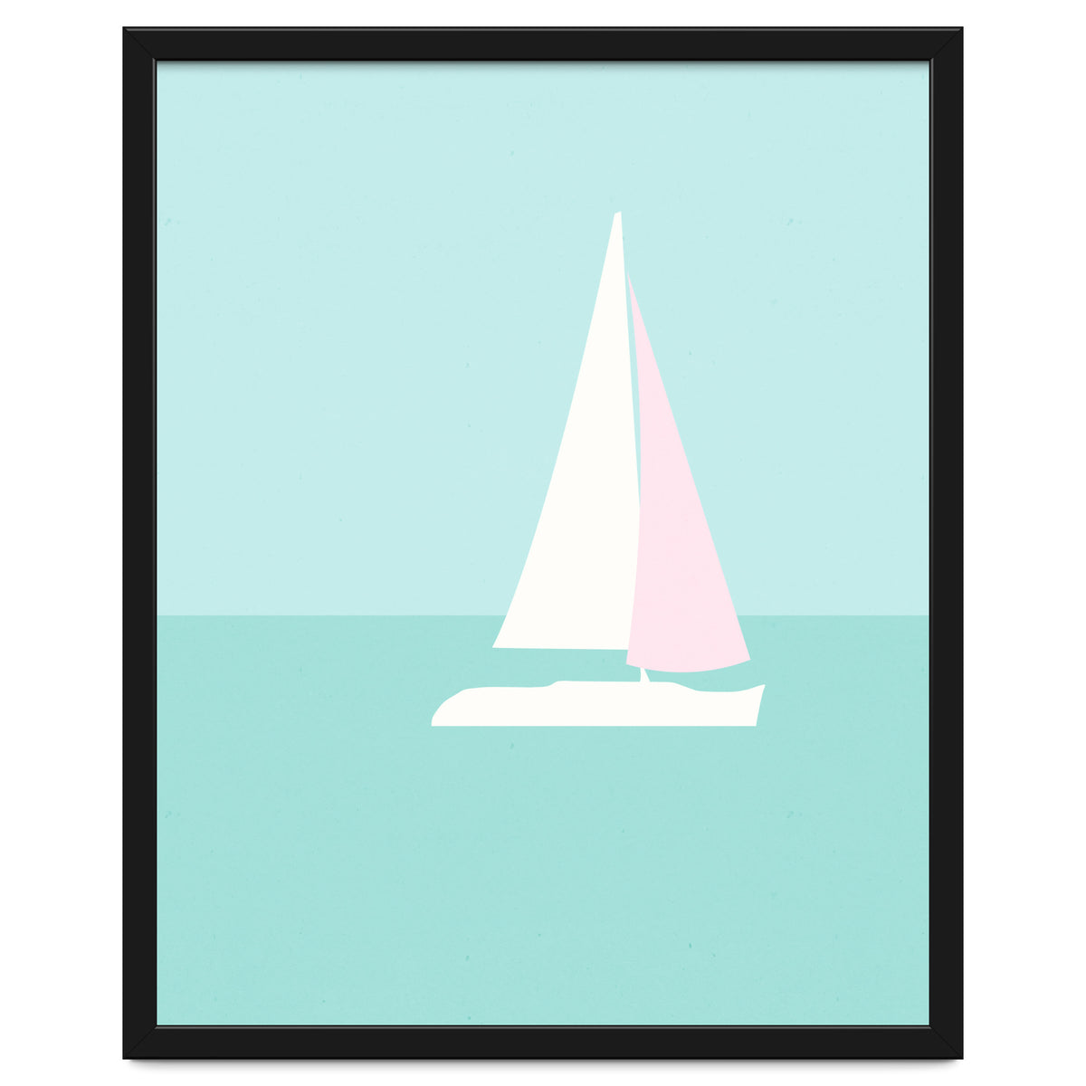 Minimal Sailboat - Turquoise Coast