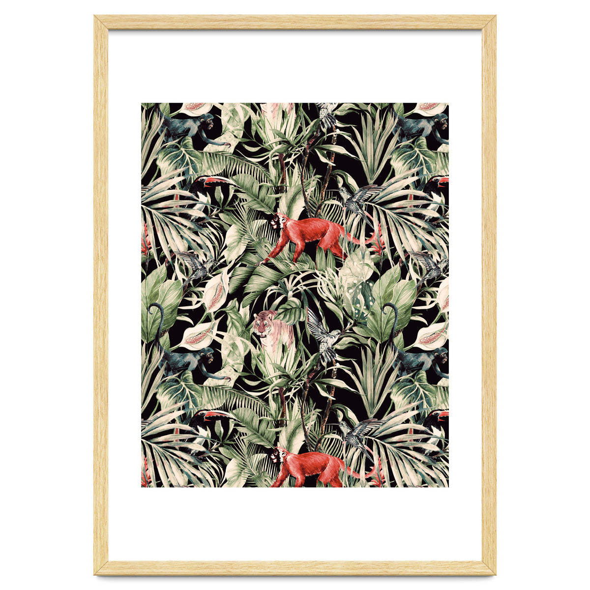 Animals In The Dark Of The Jungle