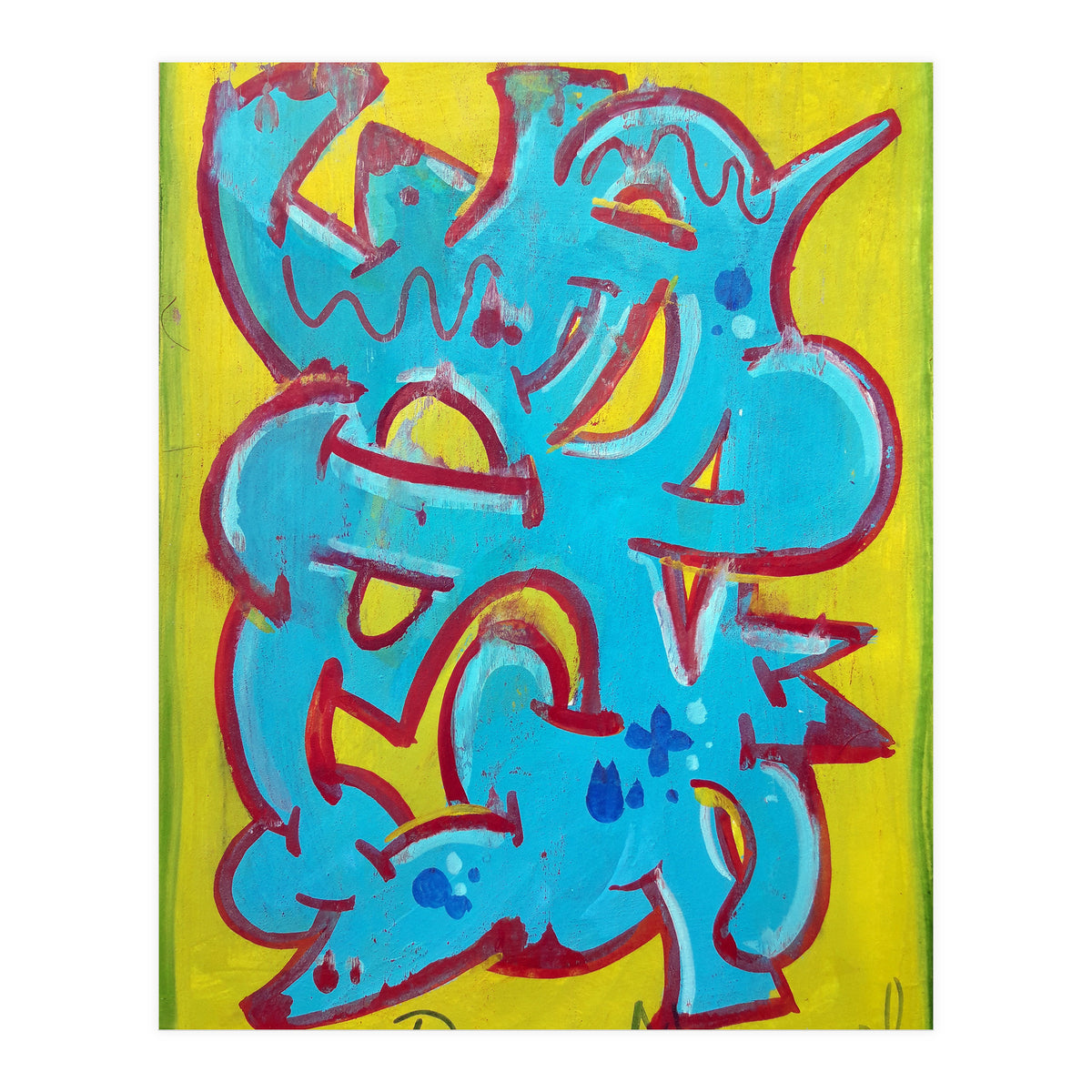 Forma Celeste Sobre Amarillo 3 (Print Only)