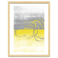 Abstract Painting No. 53 - Bubbles | Illuminating Yellow & Ultimate Grey
