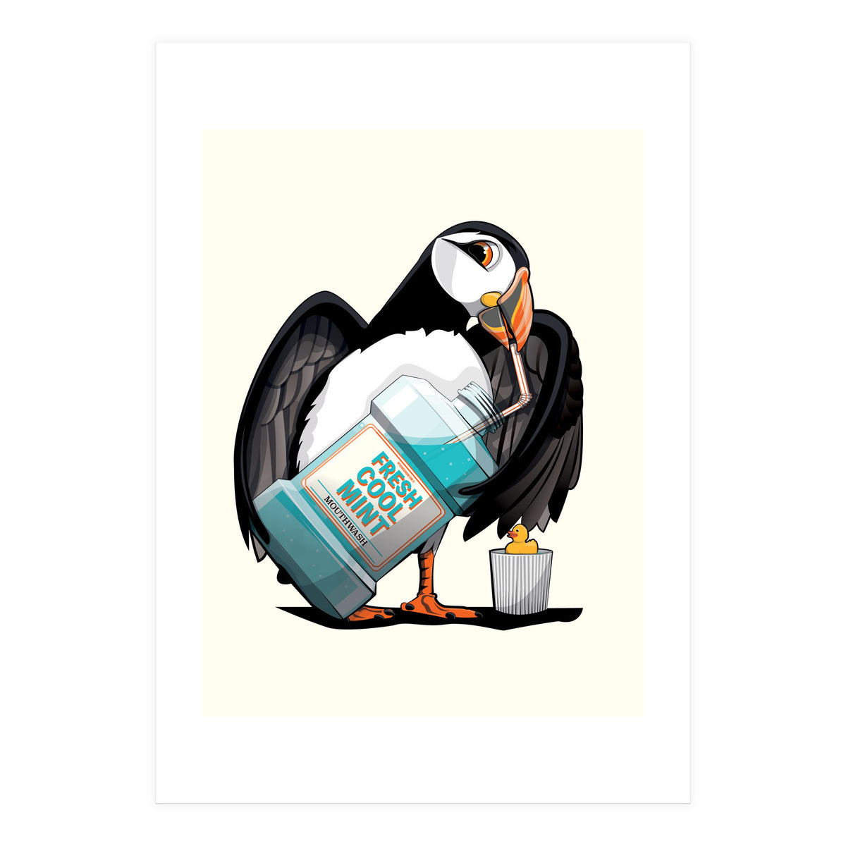 Puffin using Mouthwash (Print Only)