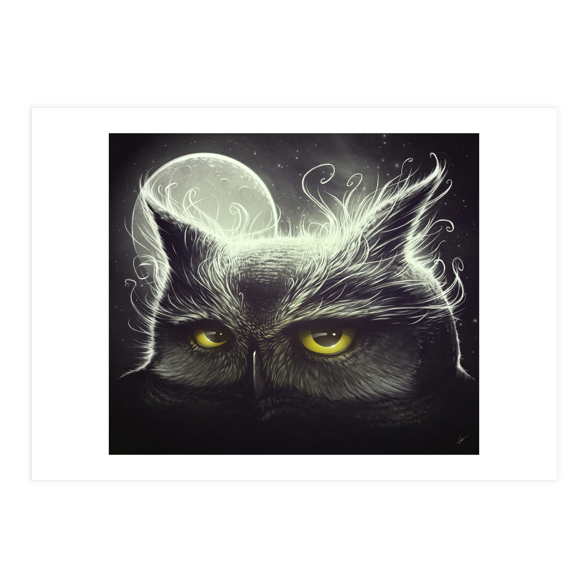 Owl And The Moon (Print Only)