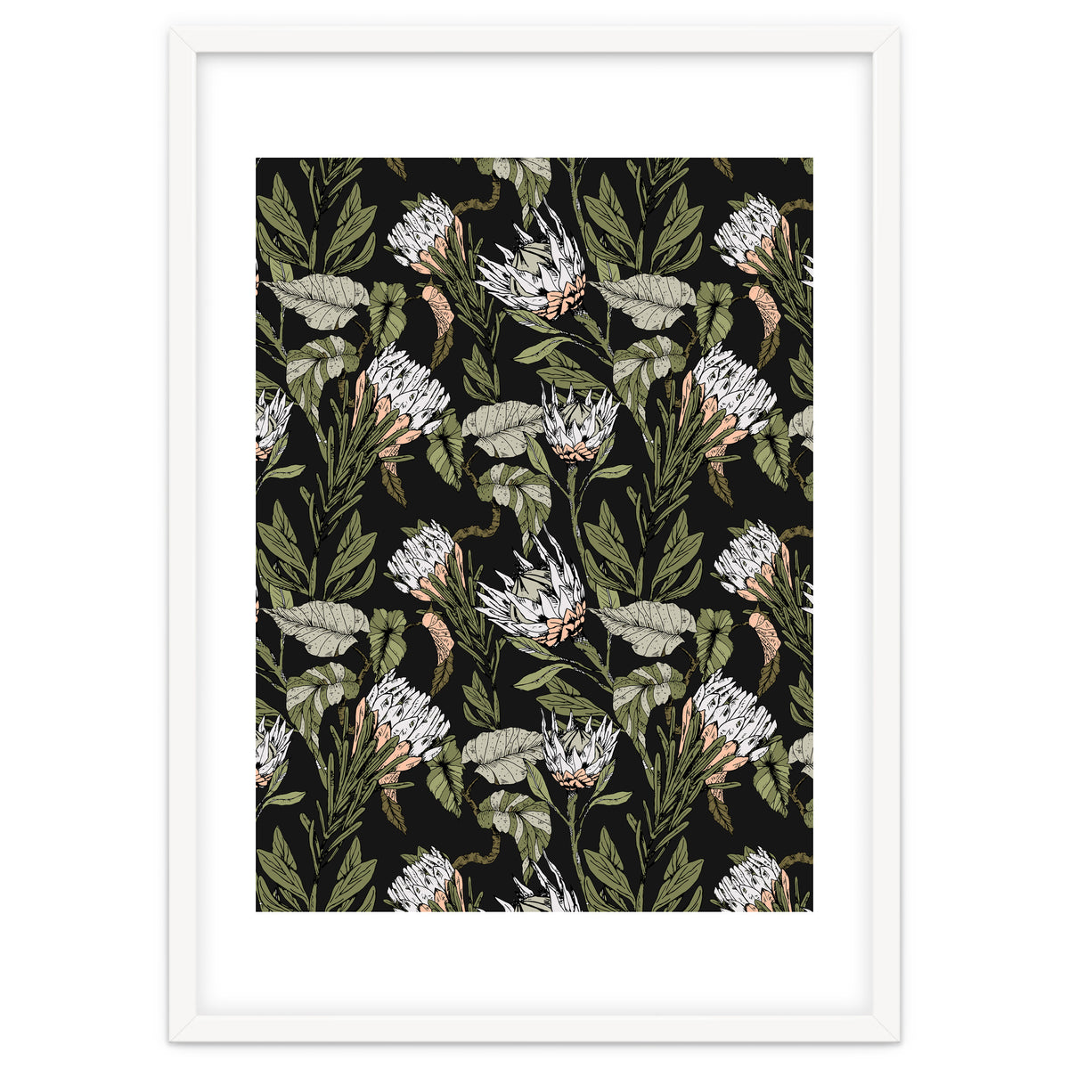 Dark pattern botanical boho