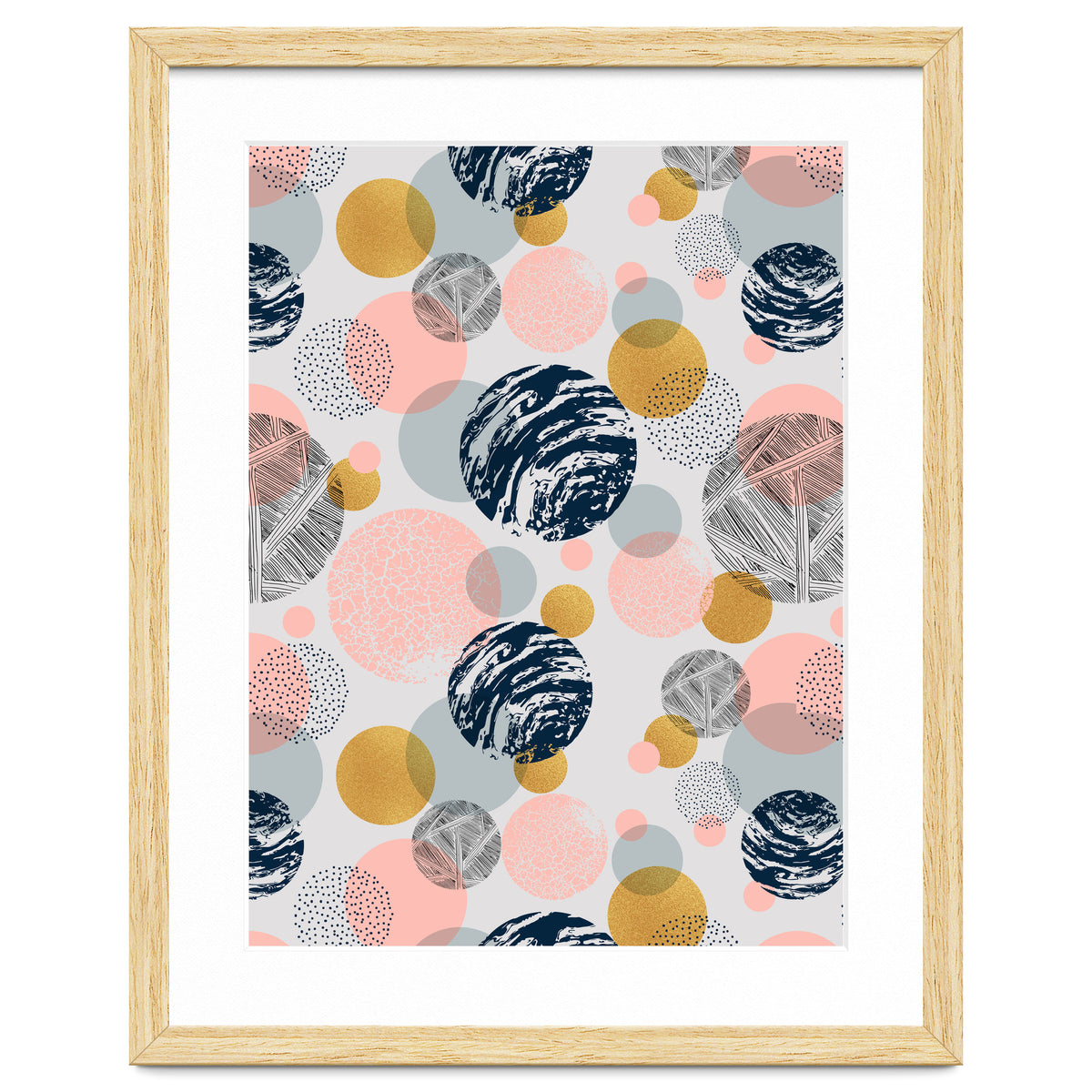 Pattern of abstract textured circles