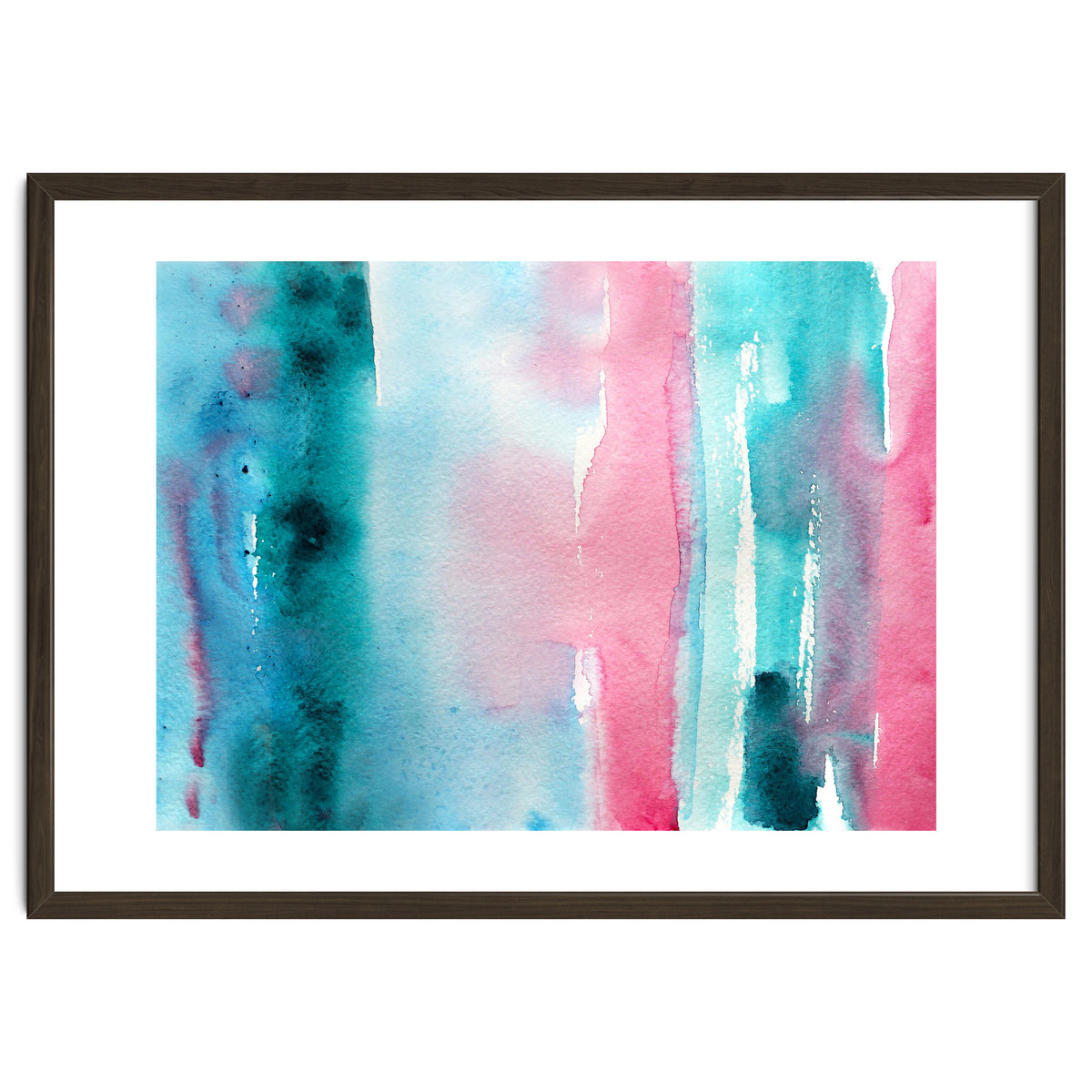 Turquoise love || abstract watercolor
