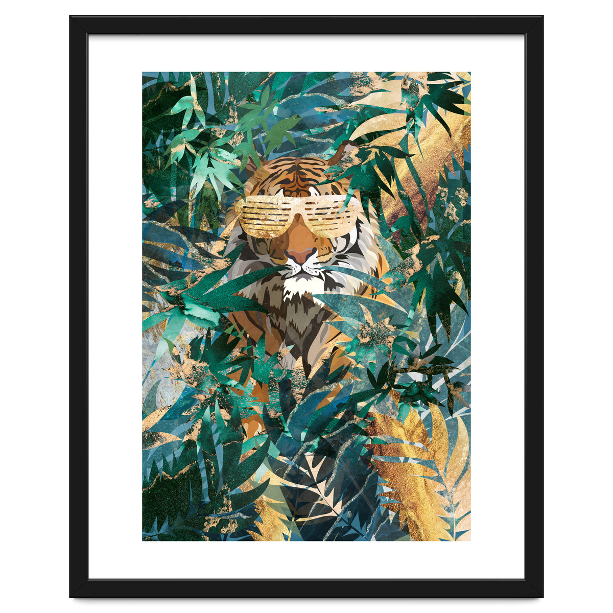 Hip Hop tiger in the tropical jungle