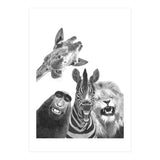 Black and White Jungle Animal Friends (Print Only) thumbnail