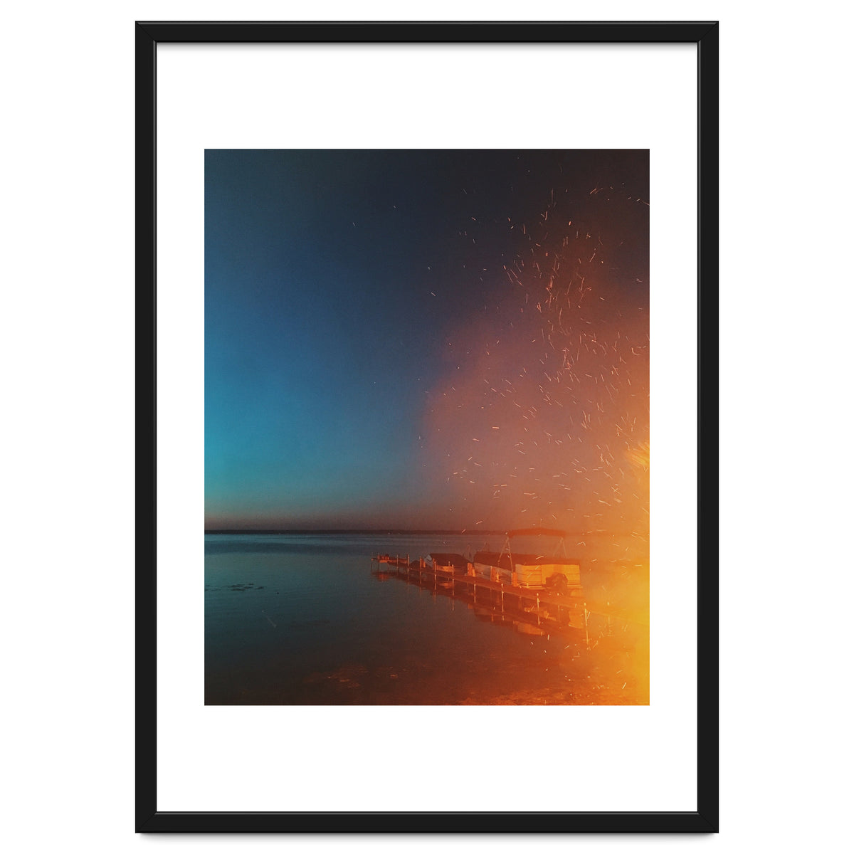 Firelight by the dock