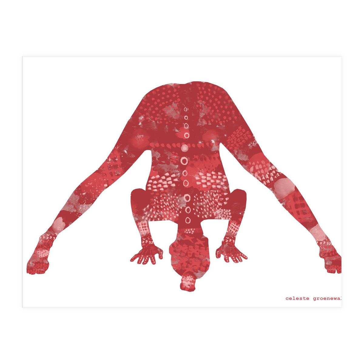 Prasarita Padottanasana in Red (Print Only)